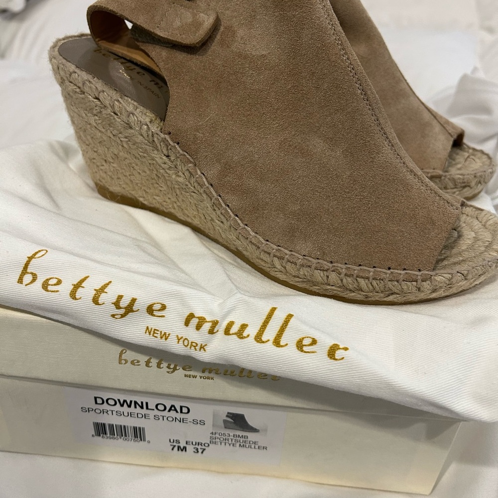 Bettye Muller Tan Wedge Espadrilles